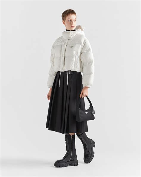 prada cropped re-nylon down jacket|White Re.